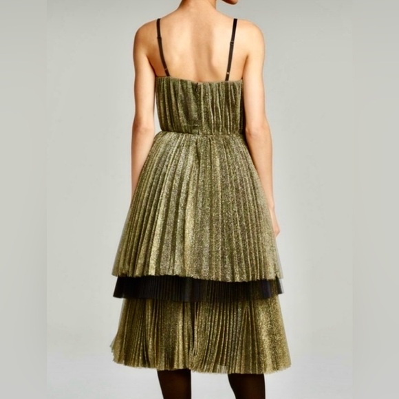 Marc byMarcJacobs NWT$1298. Retail Metallic Gold Dress Fit & Flare La… - Picture 7 of 17